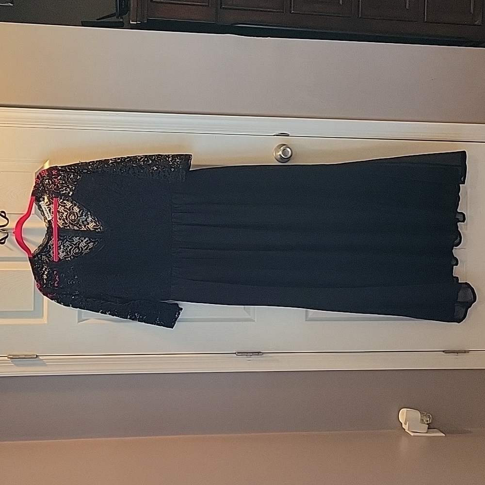 Formal Black Dress with lace accent